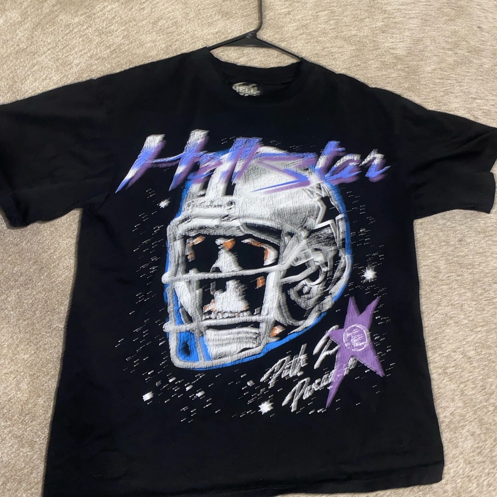 Black Graphic Tee with Skull Design